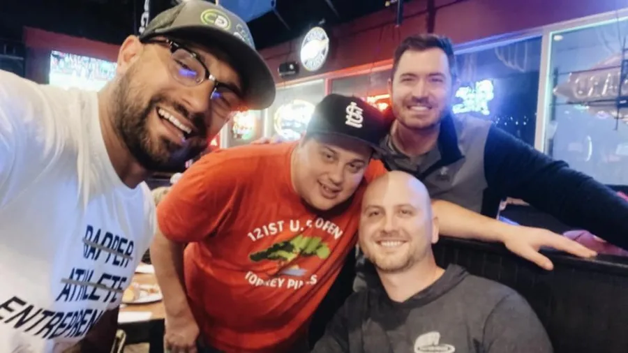 Devin recording a podcast appearance
